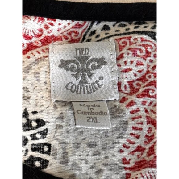 Med Couture Women’s 2XL Printed Floral Scrub Top - Picture 2 of 5